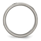 Chisel Titanium Brushed and Polished Masonic Laser Design 8mm Ridged Edge Band