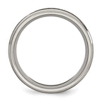 Chisel Titanium Brushed and Polished Cross Laser Design 8mm Ridged Edge Band