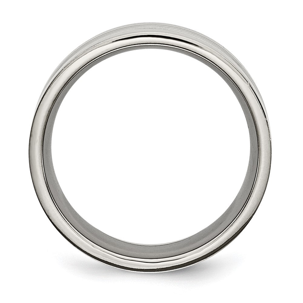 Titanium Grooved 9mm Polished Band