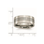 Titanium Grooved 9mm Polished Band