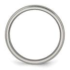 Chisel Titanium Polished 4mm Grooved and Beaded Edge Band