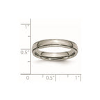 Chisel Titanium Polished 4mm Grooved and Beaded Edge Band