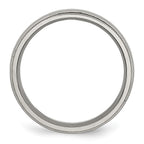 Chisel Titanium Polished 6mm Grooved and Beaded Edge Band