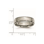 Chisel Titanium Polished 6mm Grooved and Beaded Edge Band