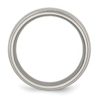 Chisel Titanium Polished 8mm Grooved and Beaded Edge Band