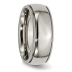 Chisel Titanium Polished 8mm Grooved and Beaded Edge Band