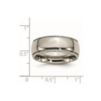 Chisel Titanium Polished 8mm Grooved and Beaded Edge Band