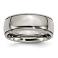 Chisel Titanium Polished 8mm Grooved and Beaded Edge Band