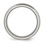 Chisel Titanium Polished 6mm Grooved and Beaded Edge Band