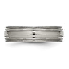 Chisel Titanium Polished 6mm Grooved and Beaded Edge Band