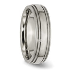 Chisel Titanium Polished 6mm Grooved and Beaded Edge Band