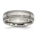 Chisel Titanium Polished 6mm Grooved and Beaded Edge Band