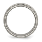 Chisel Titanium Polished 8mm Grooved and Beaded Edge Band