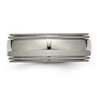 Chisel Titanium Polished 8mm Grooved and Beaded Edge Band