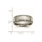 Chisel Titanium Polished 8mm Grooved and Beaded Edge Band