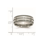 Titanium Grooved and Beaded Edge 8mm Polished Band