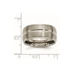 Chisel Titanium Brushed and Polished 10mm Grooved Ridged Edge Band