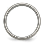 Chisel Titanium Brushed and Polished with Sterling Silver Inlay 7mm Grooved Band