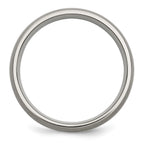 Chisel Titanium Brushed with Sterling Silver Inlay 6mm Band