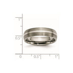 Chisel Titanium Brushed with Sterling Silver Inlay 6mm Band