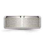 Chisel Titanium Satin and Brushed 8mm Beveled Edge Band