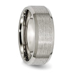 Chisel Titanium Satin and Brushed 8mm Beveled Edge Band