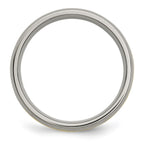 Chisel Titanium Brushed with 14k Gold Inlay 6mm Grooved Band