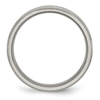 Titanium Ridged Edge Weave Design 6mm Polished Band