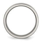 Chisel Titanium Brushed Cross Design 8mm Flat Band