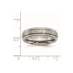 Chisel Titanium Brushed and Polished 6mm Grooved Edge Band