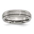 Chisel Titanium Brushed and Polished 6mm Grooved Edge Band