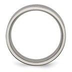 Chisel Titanium Brushed Black Enamel Grooved 7mm Flat Band