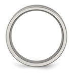 Chisel Titanium Polished Black Enamel Grooved 8mm Flat Band