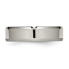 Chisel Titanium Polished 6mm Beveled Edge Band