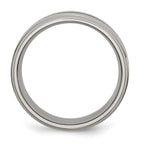 Chisel Titanium Brushed and Polished 8mm Grooved Ridged Edge Band