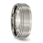 Chisel Titanium Brushed Center 8mm Double Step Ridged Edge Band