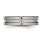 Titanium Polished 6mm Grooved Band