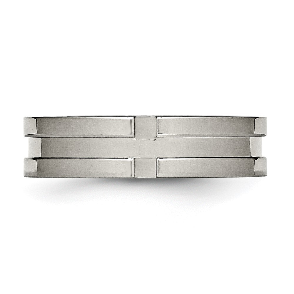 Titanium Polished 6mm Grooved Band