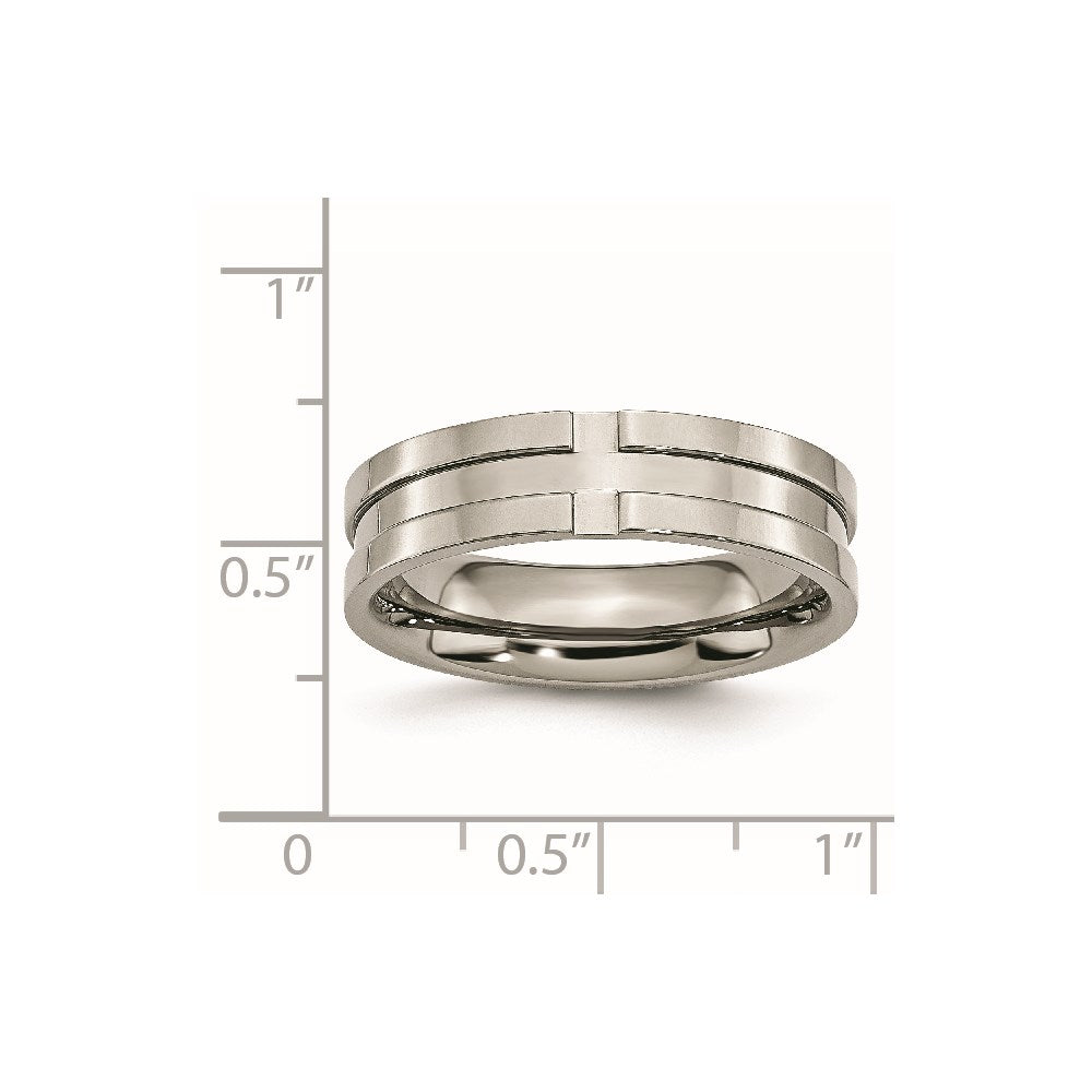 Titanium Polished 6mm Grooved Band