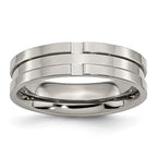 Titanium Polished 6mm Grooved Band
