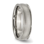 Chisel Titanium Brushed Center 6mm Ridged Edge Band