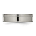Titanium Grooved 6mm Polished Band