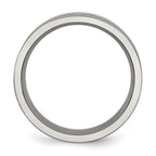 Titanium Brushed with Black Rubber 7mm Flat Band