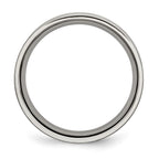Chisel Titanium Polished X-Design 6mm Grooved Flat Band