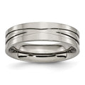 Chisel Titanium Polished X-Design 6mm Grooved Flat Band