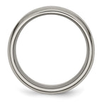 Chisel Titanium Brushed and Polished 8mm Grooved Beveled Edge Band