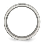 Chisel Titanium Polished with Black Carbon Fiber Inlay Flat 8mm Band