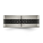 Chisel Titanium Polished with Black Carbon Fiber Inlay Flat 8mm Band
