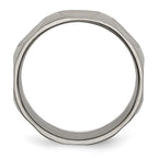 Titanium Faceted 8mm Satin Band