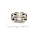 Chisel Titanium Brushed and Polished 8mm Grooved Flat Band